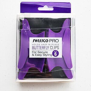 NWT Swissco Pro Purple Butterfly Clips SET OF 6